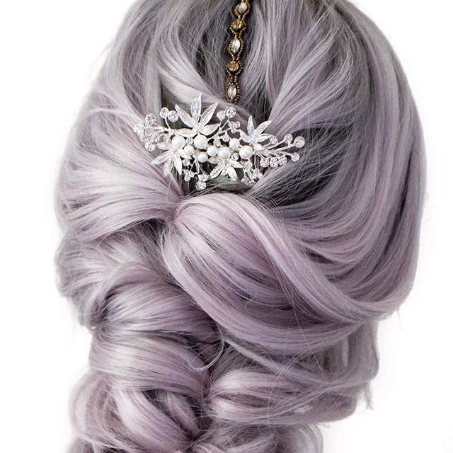 purple hair for wedding