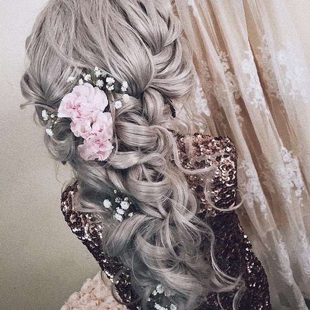 braids with flowers